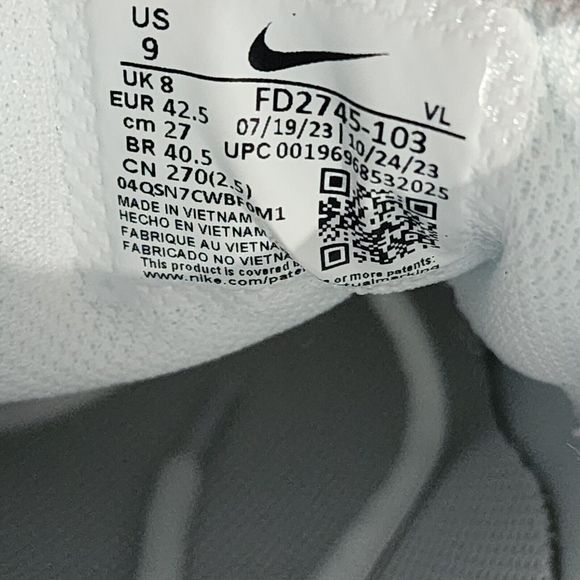 Nike Baseball Cleats Mens 9 White Alpha Huarache React Elite 4 Low Logo Lace Up - Picture 8 of 8